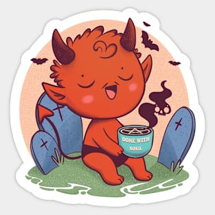 Vintage Satan and Soulful Coffee Sticker